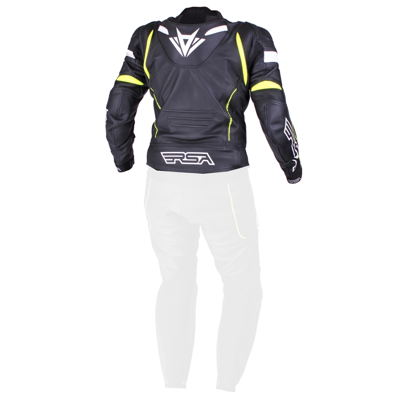 Skórzana kurtka motocyklowa RSA Speedway czarno-biało-fluo żółta wyprzedaż