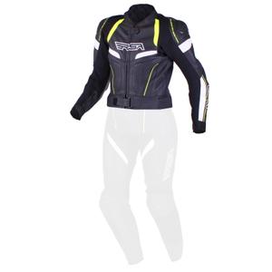 Damska skórzana kurtka motocyklowa RSA Speedway czarno-biało-fluo żółta wyprzedaż