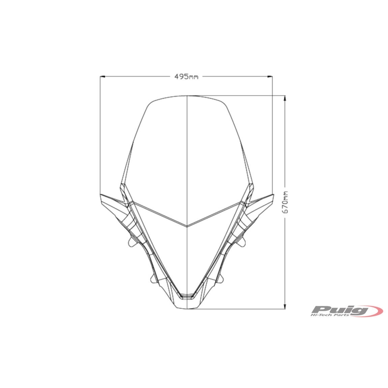 Windshield PUIG V-TECH LINE TOURING dark smoke
