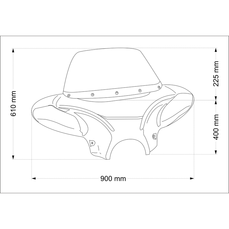 Windshield CUSTOMACCES BATWING smoke for HARLEY DAVIDSON XL 883 Sportster 2009-2019, HARLEY DAVIDSON XL 883 N Sportster Iron 2009-2020