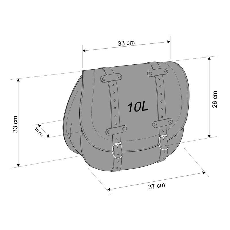 Leather saddlebag CUSTOMACCES HD black right
