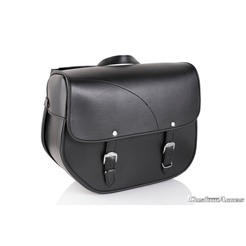 Leather saddlebag CUSTOMACCES SANT LOUIS black left