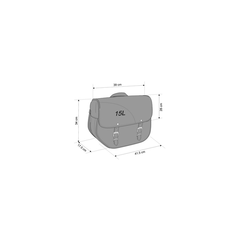 Leather saddlebag CUSTOMACCES SANT LOUIS black