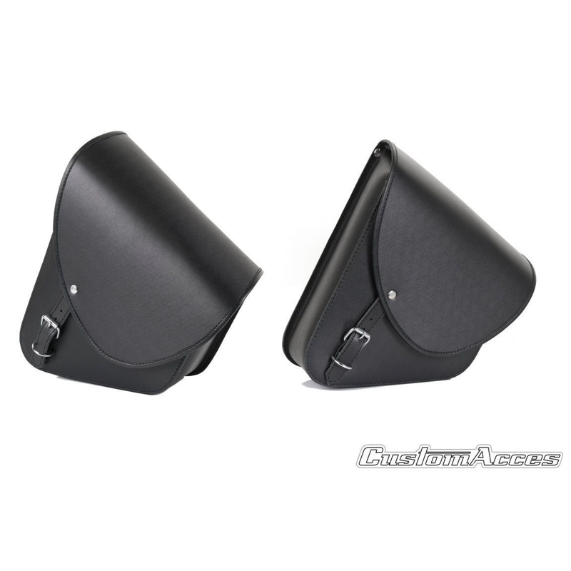 Leather saddlebag CUSTOMACCES BARCELONA black pair