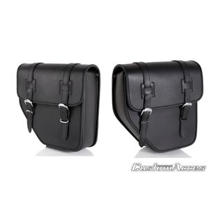 Leather saddlebag CUSTOMACCES IBIZA API001N black pair