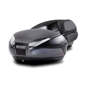 Top case SHAD SH48 D0B48306R Dark grey with backrest, carbon cover and PREMIUM SMART lock