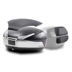 Top case SHAD SH48 D0B48406R New Titanium with backrest, carbon cover and PREMIUM SMART lock