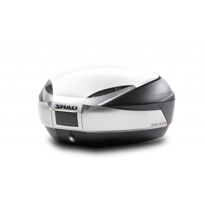 Top case with color cover SHAD SH48 White with PREMIUM SMART lock