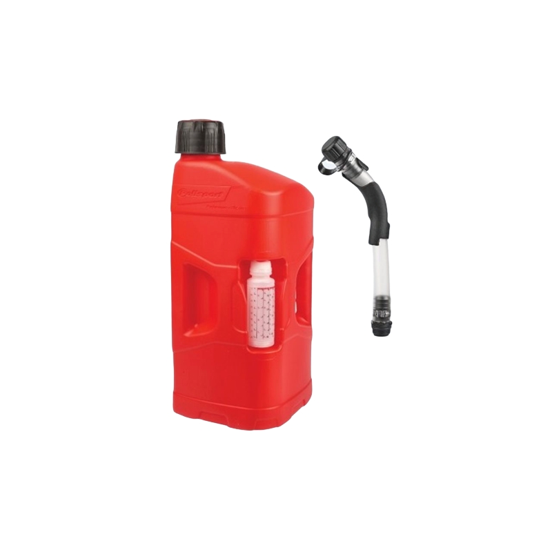 Utility can POLISPORT PROOCTANE 20 l with standard cap + 250 ml mixer + hose clear red