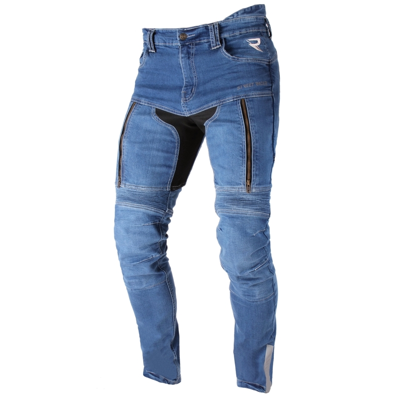 Jeansy kevlarowe na motocykl Street Racer Denim niebieskie wyprzedaż