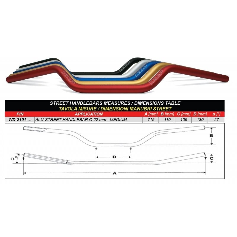 Handlebar WRP ALU-STREET Medium Red