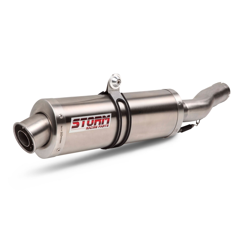2 silencers kit STORM OVAL Stainless Steel for YAMAHA TDM 900 2002-2014