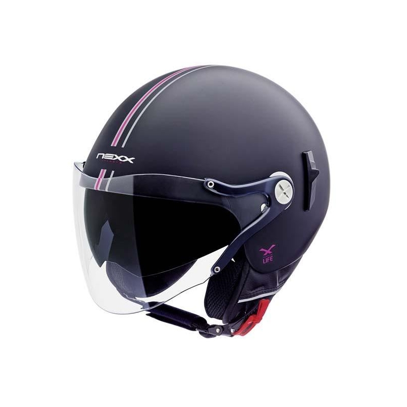 Otwarty kask motocyklowy Nexx X 60 Bastille czarno-różowy wyprzedaż