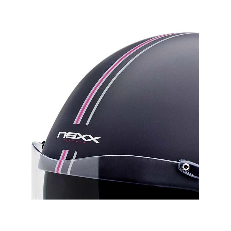 Otwarty kask motocyklowy Nexx X 60 Bastille czarno-różowy wyprzedaż