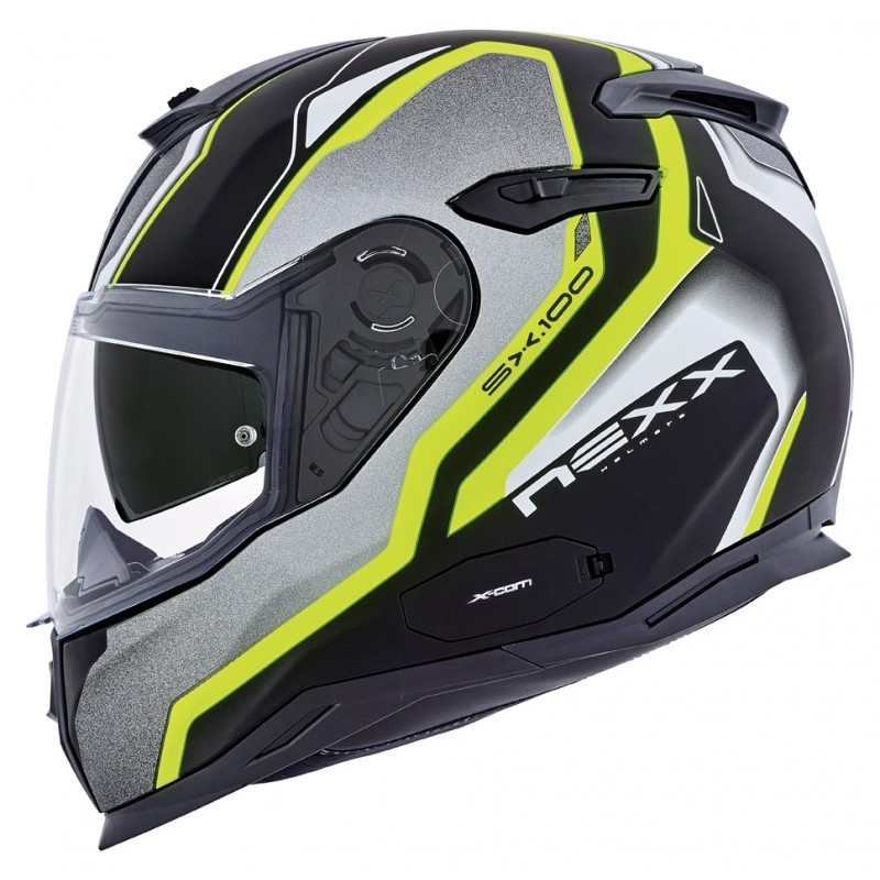 Integralny kask motocyklowy Nexx SX 100 Blast czarno-szaro-fluo żółty wyprzedaż