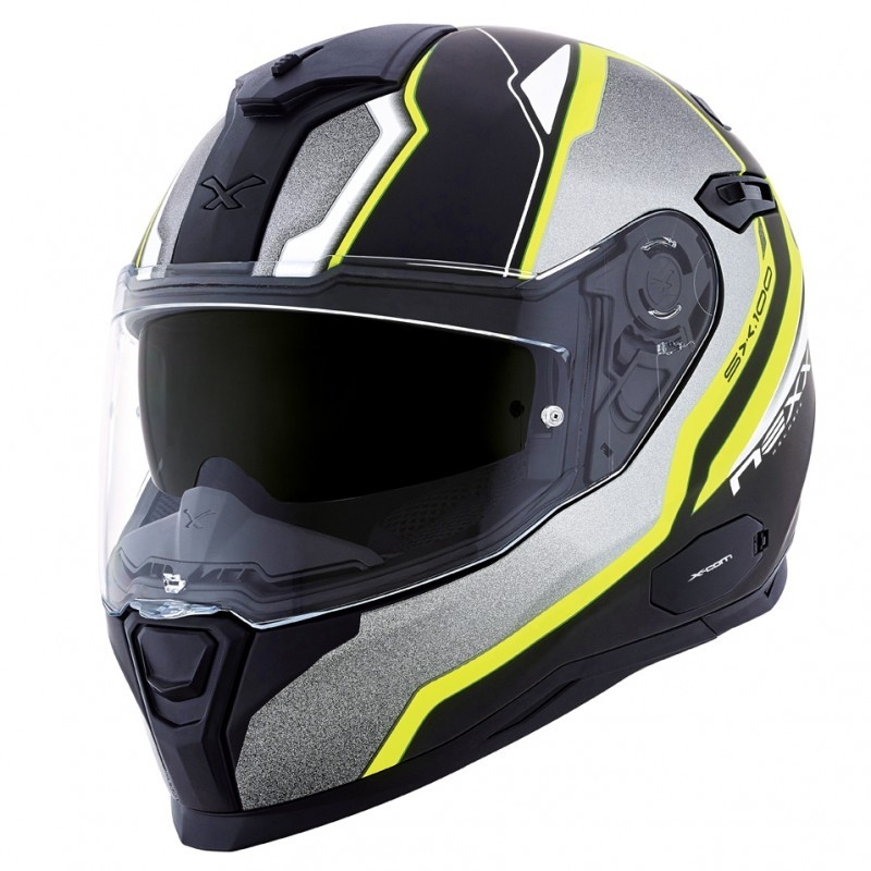 Integralny kask motocyklowy Nexx SX 100 Blast czarno-szaro-fluo żółty wyprzedaż