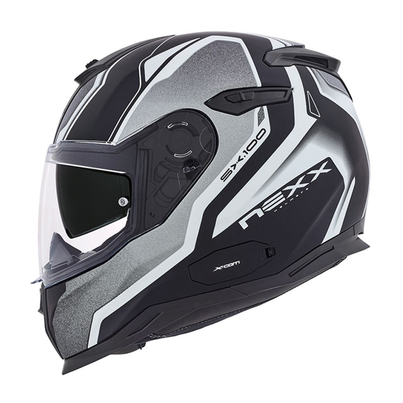 Kask motocyklowy Nexx SX 100 Blast czarno-szaro-biały wyprzedaż