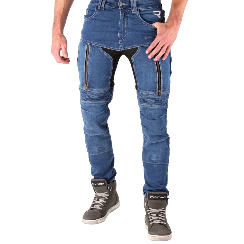 Jeansy kevlarowe na motocykl Street Racer Denim niebieskie wyprzedaż