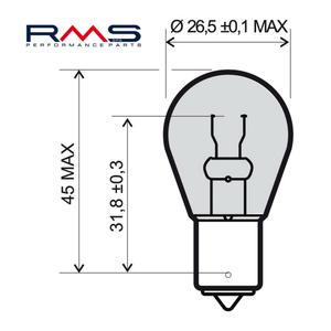 Lamp RMS 246510195 BA15S S25 12V 21W
