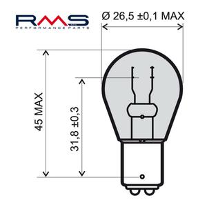 Bulb RMS 246510375 12V 21/5W, BAY15D red