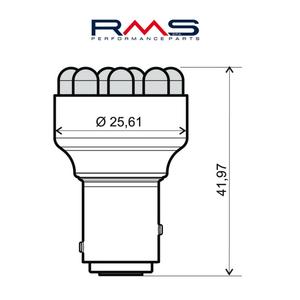 Bulb RMS 246510545 12V 12 Led, BAY15D white