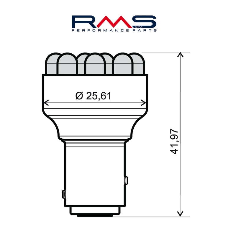 Bulb RMS 12V 12 Led, BAY15D white