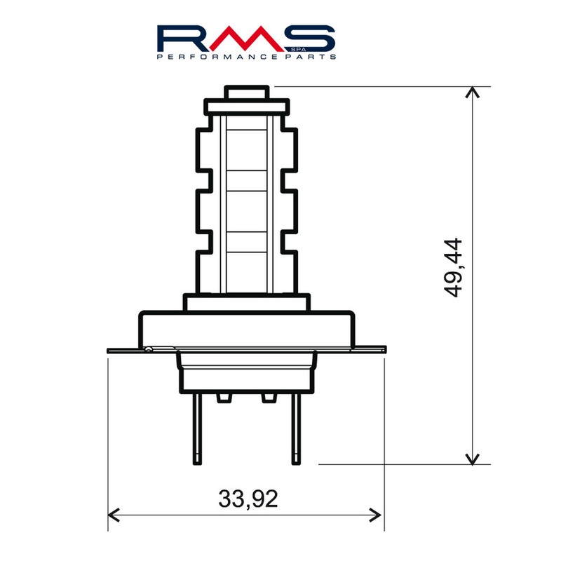 Bulb RMS 12V 14 Led, H7 blue