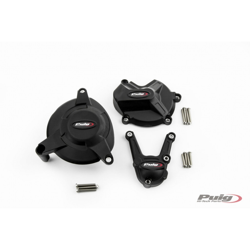 Engine protective covers PUIG black included right, left and alternator caps