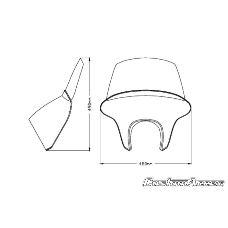 Windscreen PUIG BATWING SML clear long
