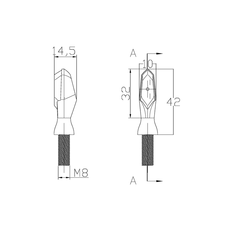 Turn signals PUIG PUTT black homologated