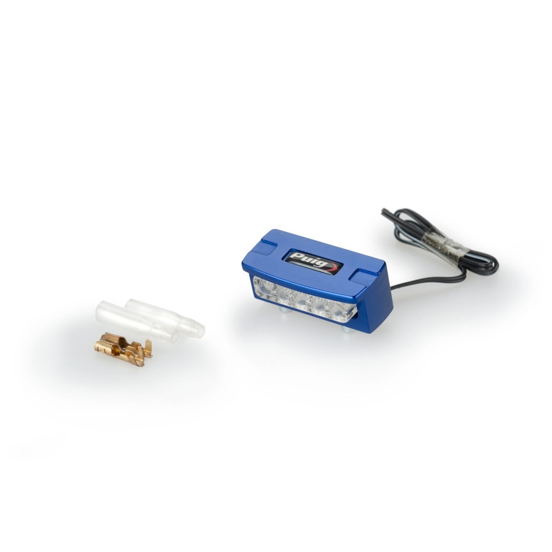 Licence support light PUIG FLASH blue alu with LEDs