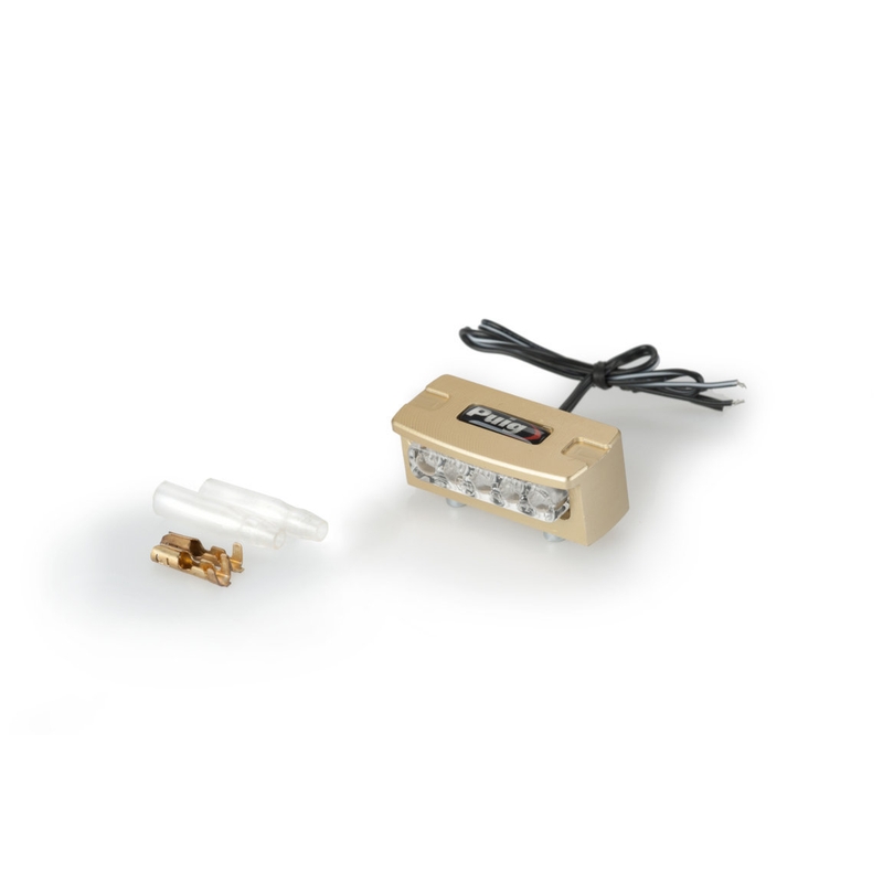 Licence support light PUIG FLASH gold alu with LEDs