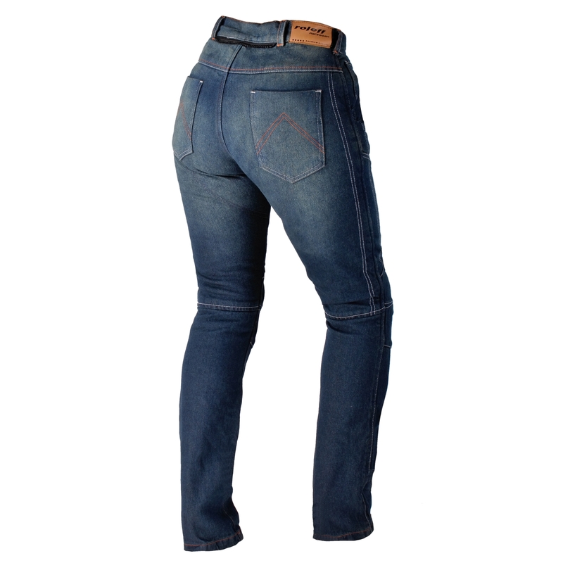 Damskie jeansy motocyklowe Roleff Jeans niebieskie