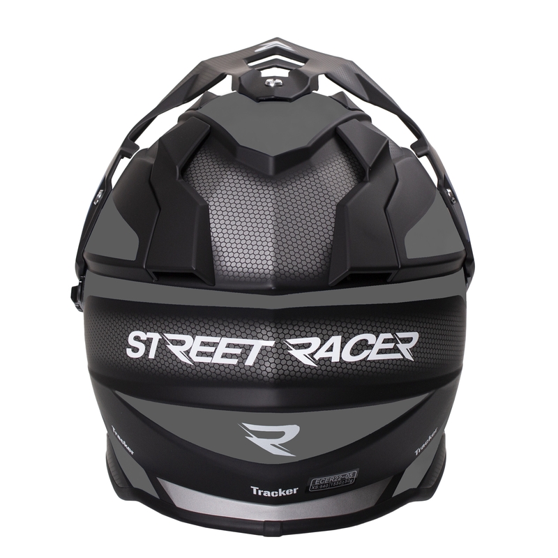 Enduro kask Street Racer Tracker czarno-szary
