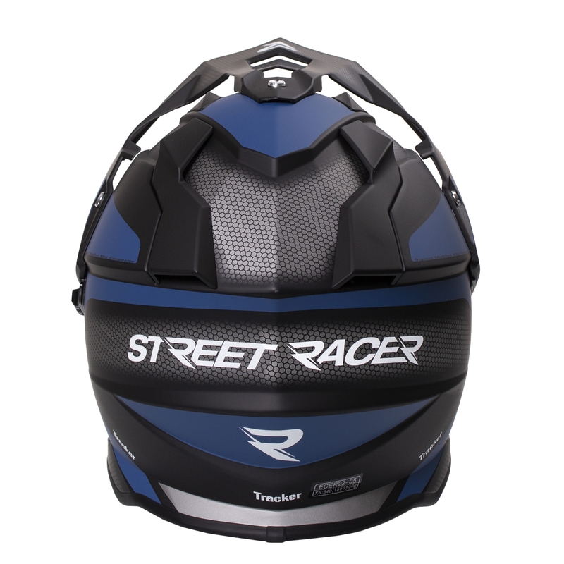 Enduro kask Street Racer Tracker czarno-niebieski