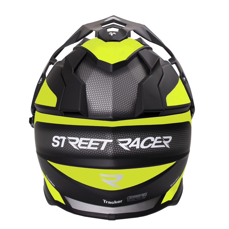Enduro kask Street Racer Tracker czarno-fluo żółty