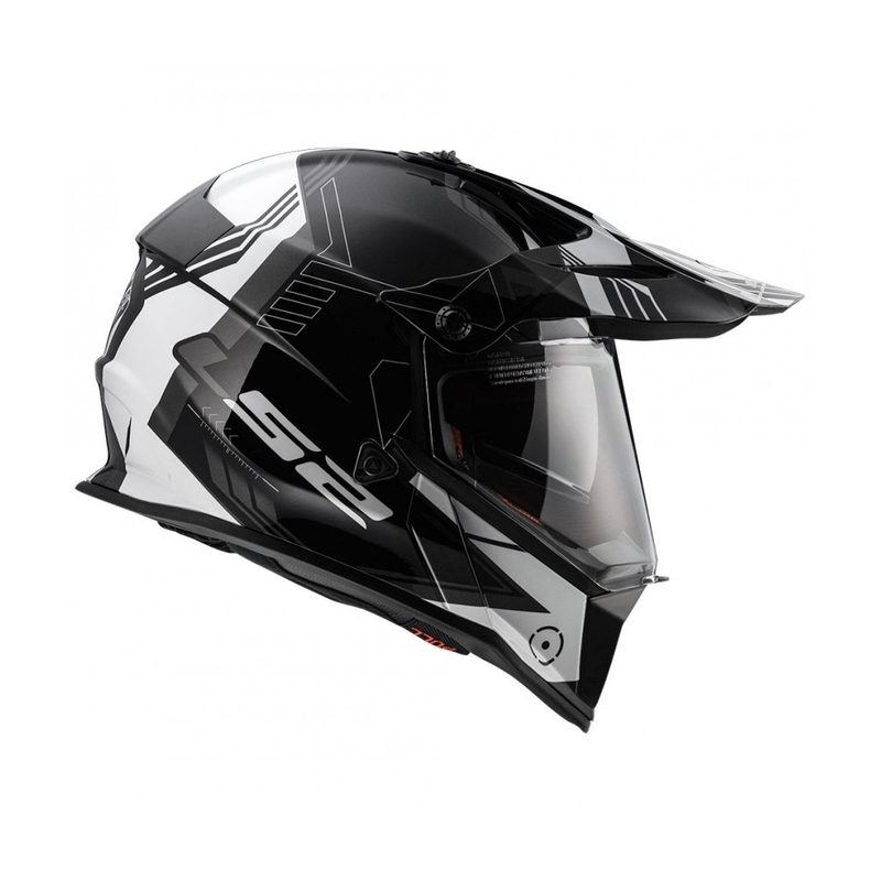 Enduro kask LS2 MX436 Pioneer Trigger czarno-biało-tytanowy