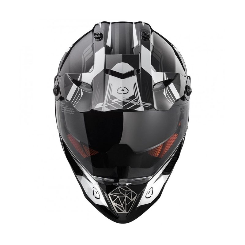 Enduro kask LS2 MX436 Pioneer Trigger czarno-biało-tytanowy
