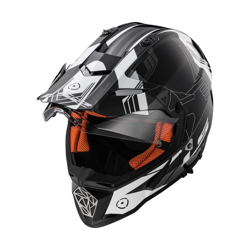 Enduro kask LS2 MX436 Pioneer Trigger czarno-biało-tytanowy