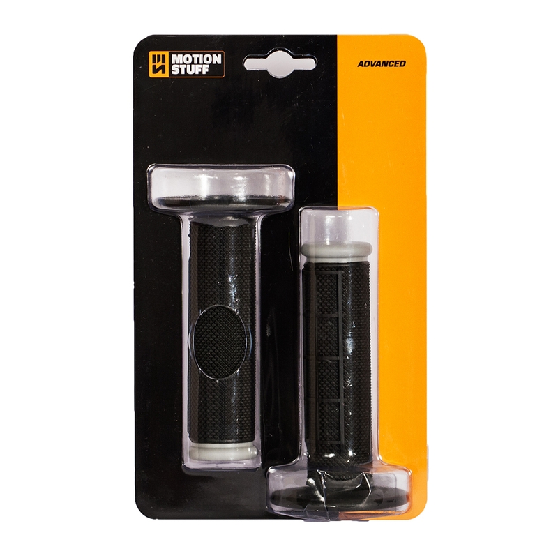 Motocross grips MOTION STUFF ADVANCED Black/Grey (half-waffle)