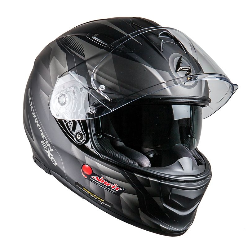 Moto integralny kask Scorpion EXO-510 Air Scale czarno-srebrny wyprzedaż