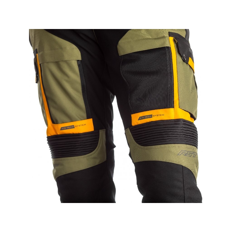 Spodnie motocyklowe RST Pro Series Adventure-X CE Black-Green-Orange wyprzedaż