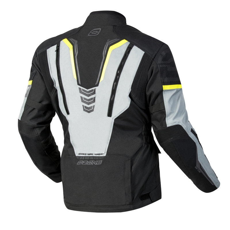 Kurtka motocyklowa Ozone Tour III czarno-szara-fluo żółta