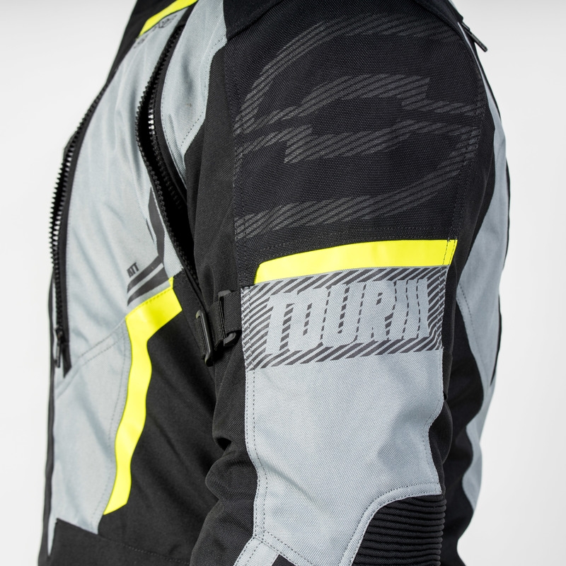 Kurtka motocyklowa Ozone Tour III czarno-szara-fluo żółta