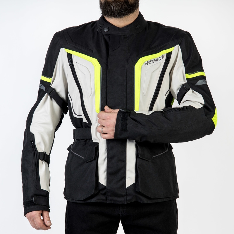 Kurtka motocyklowa Ozone Sahara czarno-szara-fluo żółta wyprzedaż