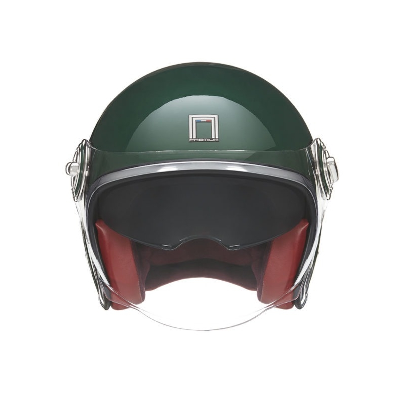 Kask motocyklowy otwarty NOX PREMIUM Heritage zielony