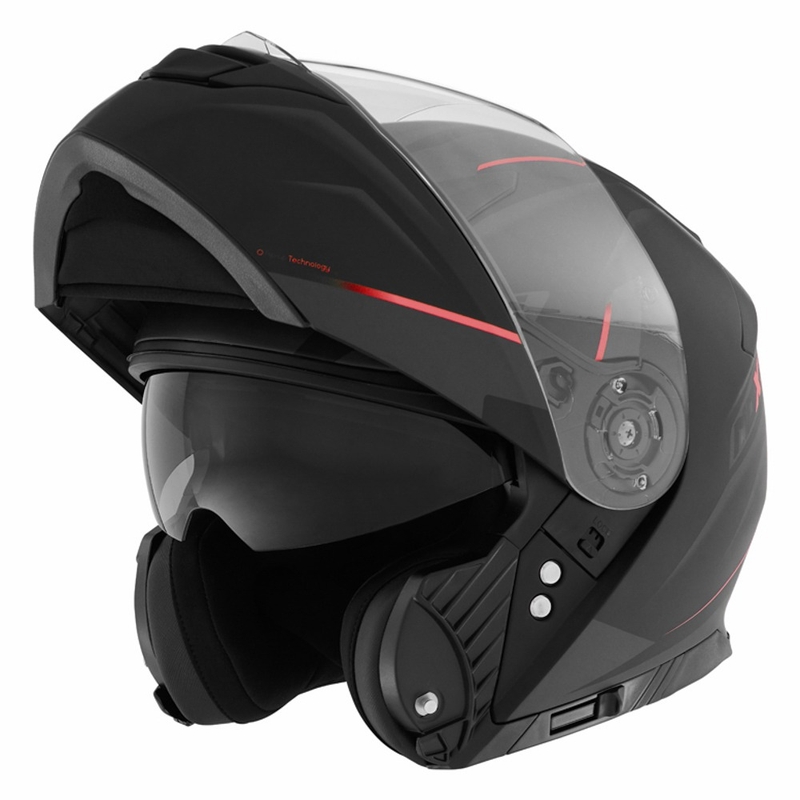 Kask motocyklowy NOX N965 Supra czarno-czerwony