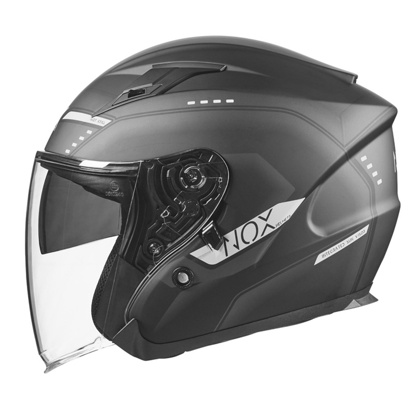 Kask motocyklowy otwarty NOX N128 Krill czarno-biały