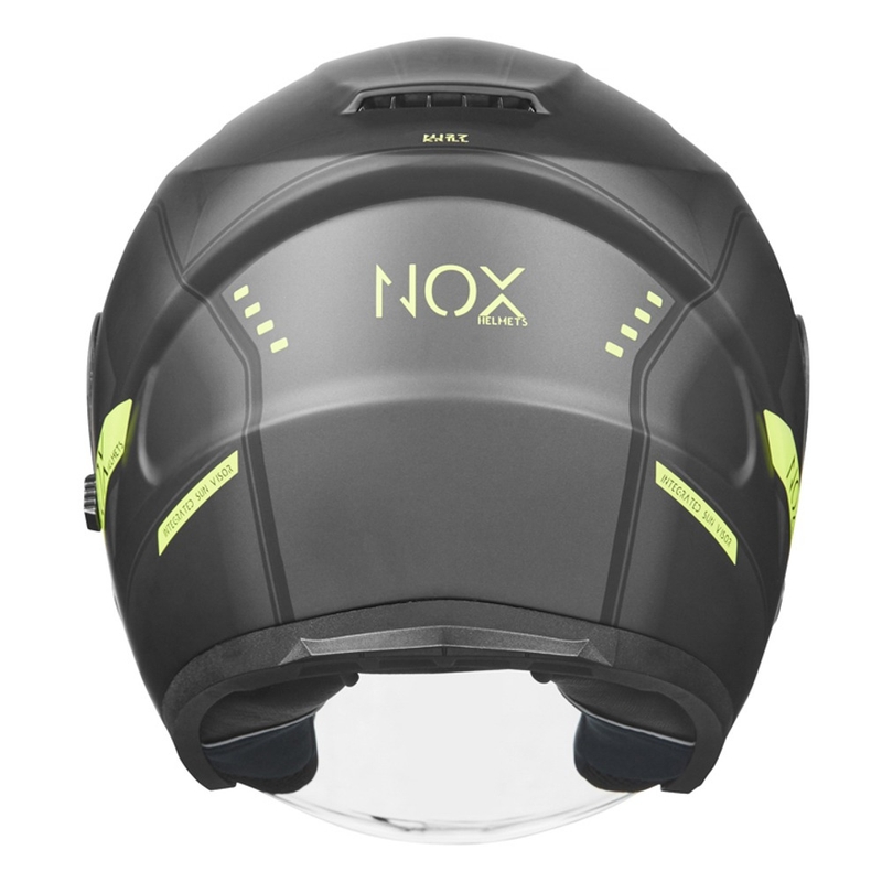 Kask motocyklowy otwarty NOX N128 Krill czarny-fluo żółty