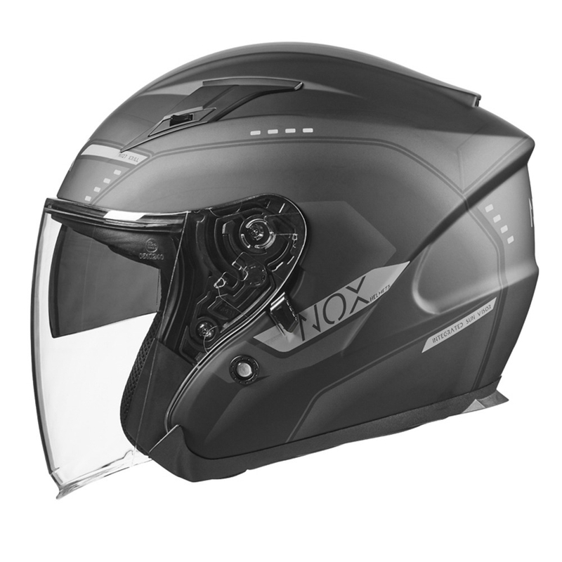 Kask motocyklowy otwarty NOX N128 Krill black-titanium wyprzedaż